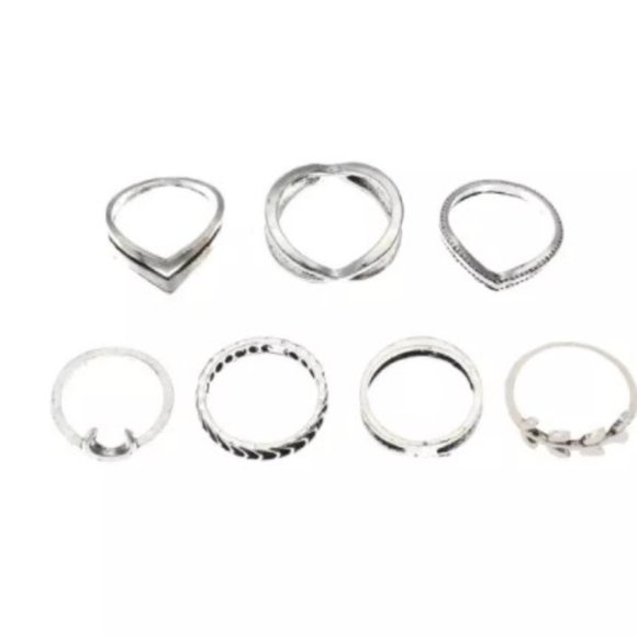 Chevron 7 pc Ring Set - Picture 6 of 6